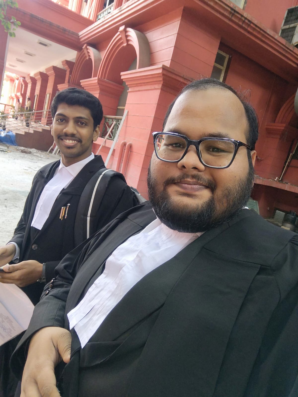 Advocates outside the High Court of Karnataka